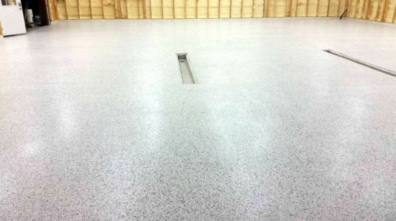 Car garage floor flake epoxy coated, looking really beautiful