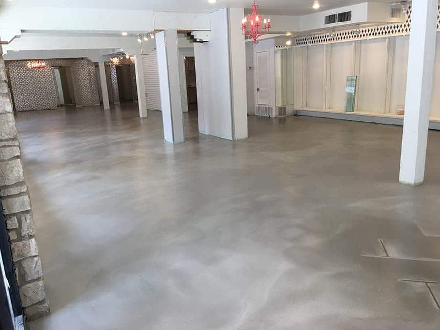 Panaroma design epoxy flooring installed on a commercial concrete floor