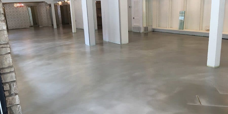 Panaroma design epoxy flooring installed on a commercial concrete floor