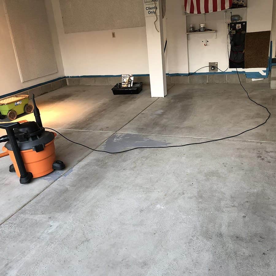 Preparing a garage floor to refinish epoxy coating